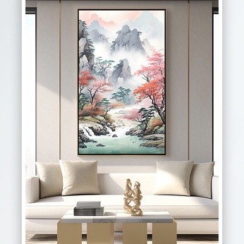 Elegant Chinese Style Hongyun Dangtou Landscape Painting Decorative Painting