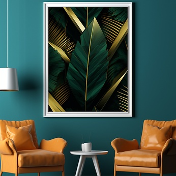 Indoor Bashu Leaf Rainforest Style Living Room Decor Painting