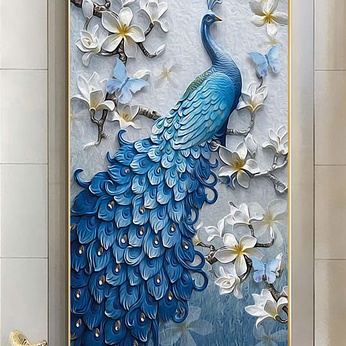 Peacock fresh entrance decorative painting