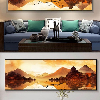 Technique High Definition New Chinese Style Golden Landscape Painting New Chinese Style Decorative Painting