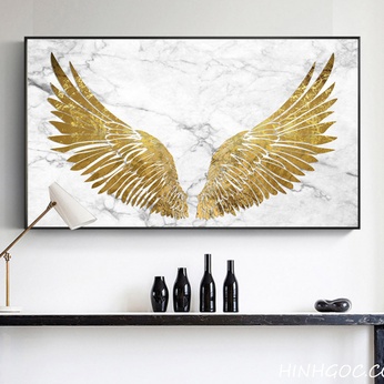 FIle for the golden angel wings with cloudy porcelain background - HG1072