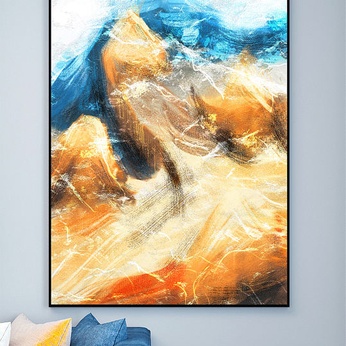 Oil Painting Blue Sea Decorative Painting Mural