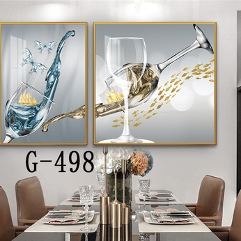 Picture file set of 2 abstract modern dining room - G-498