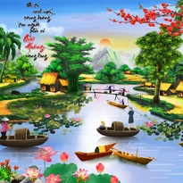 File of an oil painting of a Vietnamese rural landscape- 52279