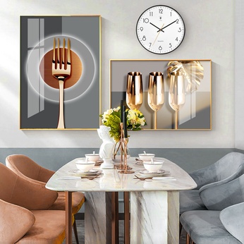 Set of 2 Modern Abstract Art Files for Dining Room - HQ-491