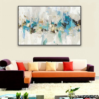 Abstract oil painting file American blue tone - HG137