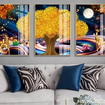 Deer landscapes and gold coin trees - HG153