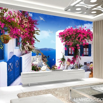 Mediterranean landscape mural file - DT008