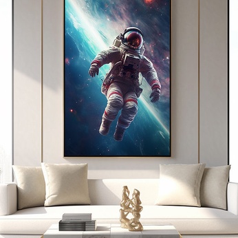 Splendid Cosmic Astronaut Illustration Decorative Painting