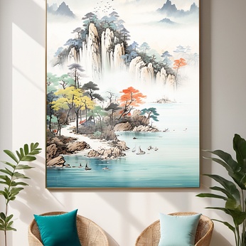 New Chinese welcome pine landscape painting decorative painting