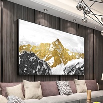 Modern Black and Yellow Rocky Mountain Oil Painting File - B040