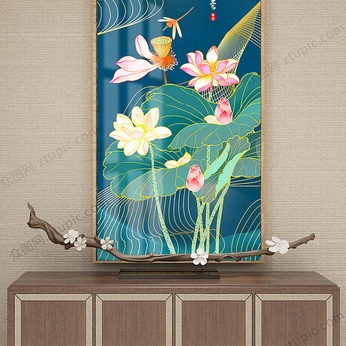 Lotus Zen Atrium Decorative Painting