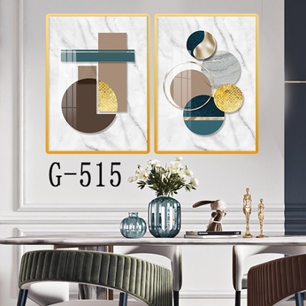 Picture file set of 2 abstract modern dining room - G-515