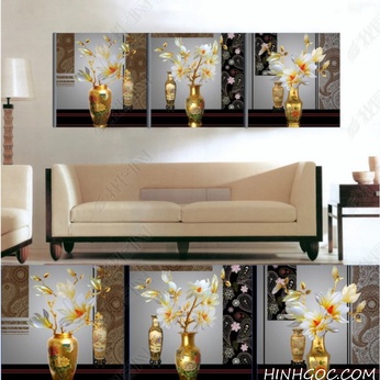 Three vases of orchid flowers - BH027