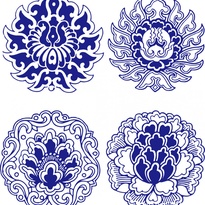 Free download 52 traditional blue and white porcelain pattern vector files - F109