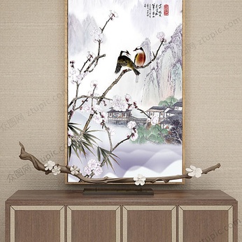 Chinese Painting Landscape Atrium Decorative Painting