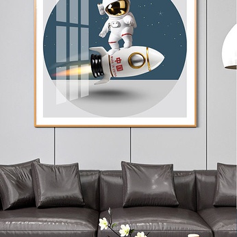 Children's decorative drawings of astronaut cartoons