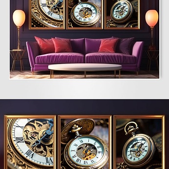 Pocket Watch Mechanical Clock Clock Enterprise Spirit Culture Decorative Painting