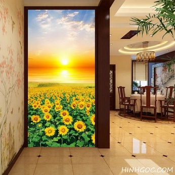 Sunflower landscape painting file - PC0006