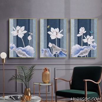 Hand-painted white lotus painting file - OP17257932