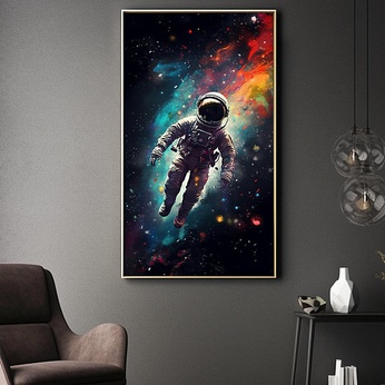 Starry Sky Space Astronauts Illustration Decorative Painting