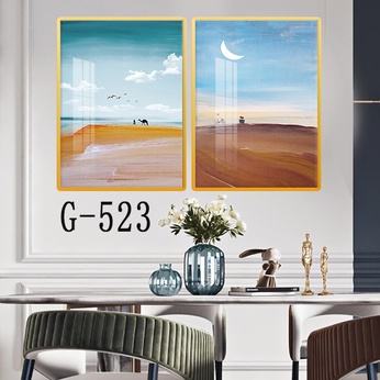 Picture file set of 2 abstract modern dining room - G-523