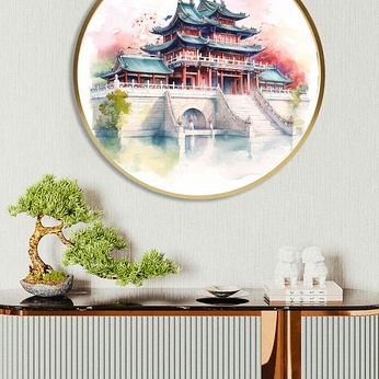 HD Chinese Wind Ink Landscape Illustration Background Wall Decoration Painting