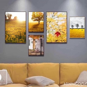 File of 5 paintings combined with autumn scenery - HG514