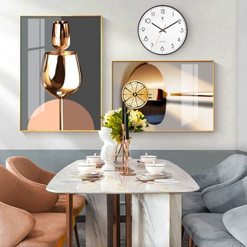 Set of 2 Modern Abstract Art Files for Dining Room - HQ-489