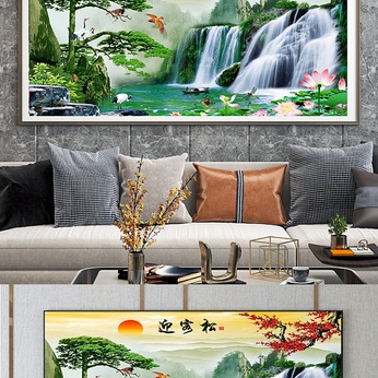 Waterfall Sunrise Welcome Loose Decorative Painting