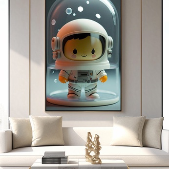 Robot Q Space Astronaut Model Decorative Painting