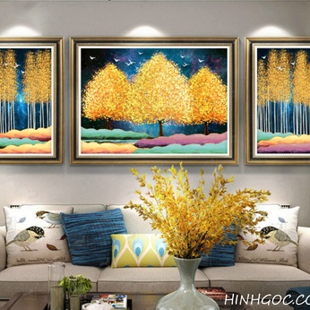 Oil Painting Landscape Art Yellow Leaf Forest File - HG3026