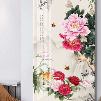New Chinese style flower blossom rich porch decorative painting