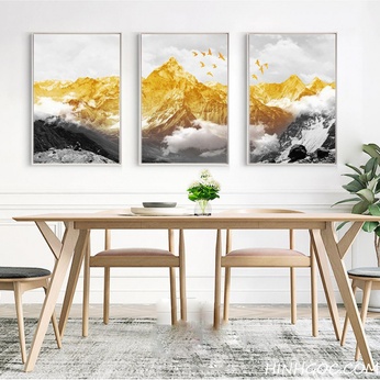 Golden Snow Mountain Modern Landscape Painting File - HG1033