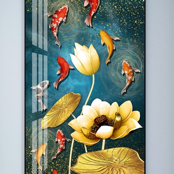 Lotus Carp Nine Fish Figure Year-round Fish Entrance