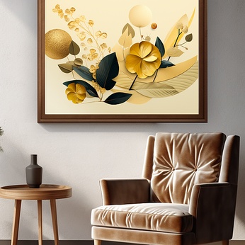 Three-dimensional gold foil geometric stitching decorative painting