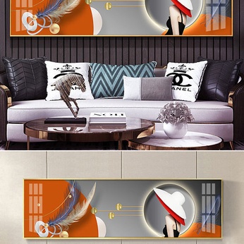 Abstract Feather Beauty Geometric Graphic Decorative Painting