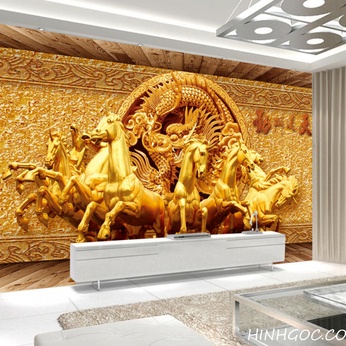 Golden dragon relief and octagon painting file - HG1034