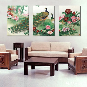 File of 3 pictures of peacock and peony  - HG315