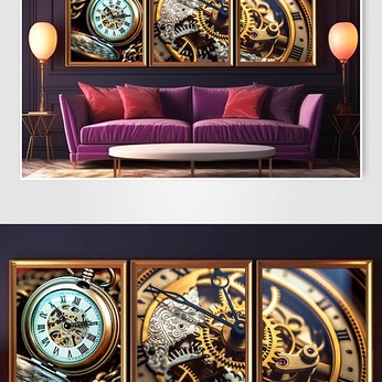 Mechanical Clock Clock Enterprise Spirit Culture Decorative Painting