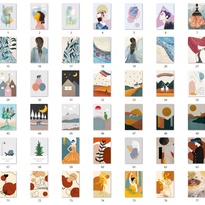 80 files of hand-drawn minimalist paintings - RW2006