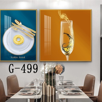 Picture file set of 2 abstract modern dining room - G-499