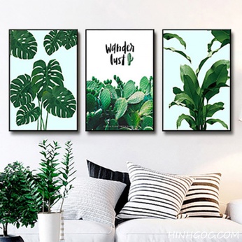 Tropical tree leaf and cactus decoration file - HG333