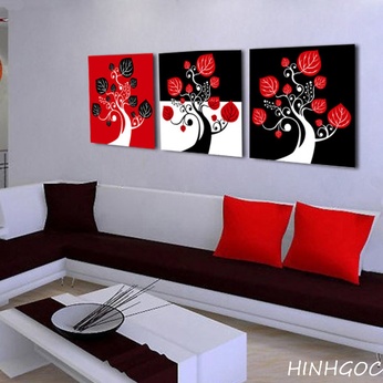 File of 3-color black-red-white tree art set - HG305_11