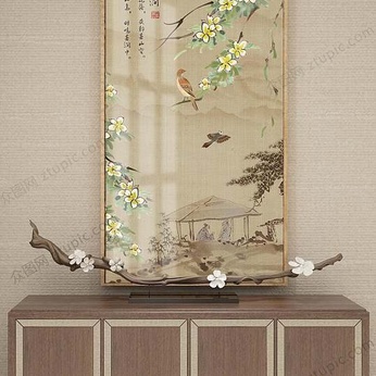 Chinese Wind Flowers and Birds Atrium Living Room Framed Decorative Painting