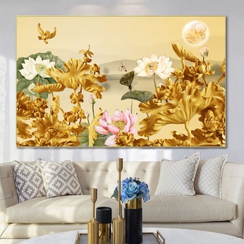 Landscape painting file of lotus lake 3D - S015