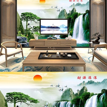 Trees, Landscapes, Painting the Sun Background Wall