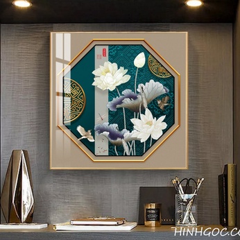 3D hand-drawn lotus painting file - OP18963926