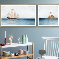 Sailboat painting file returned to the lighthouse - OP23487794