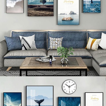 Nordic Creative Whale Whale Dream Whale Falling Ocean Ocean View Set Decorative Painting